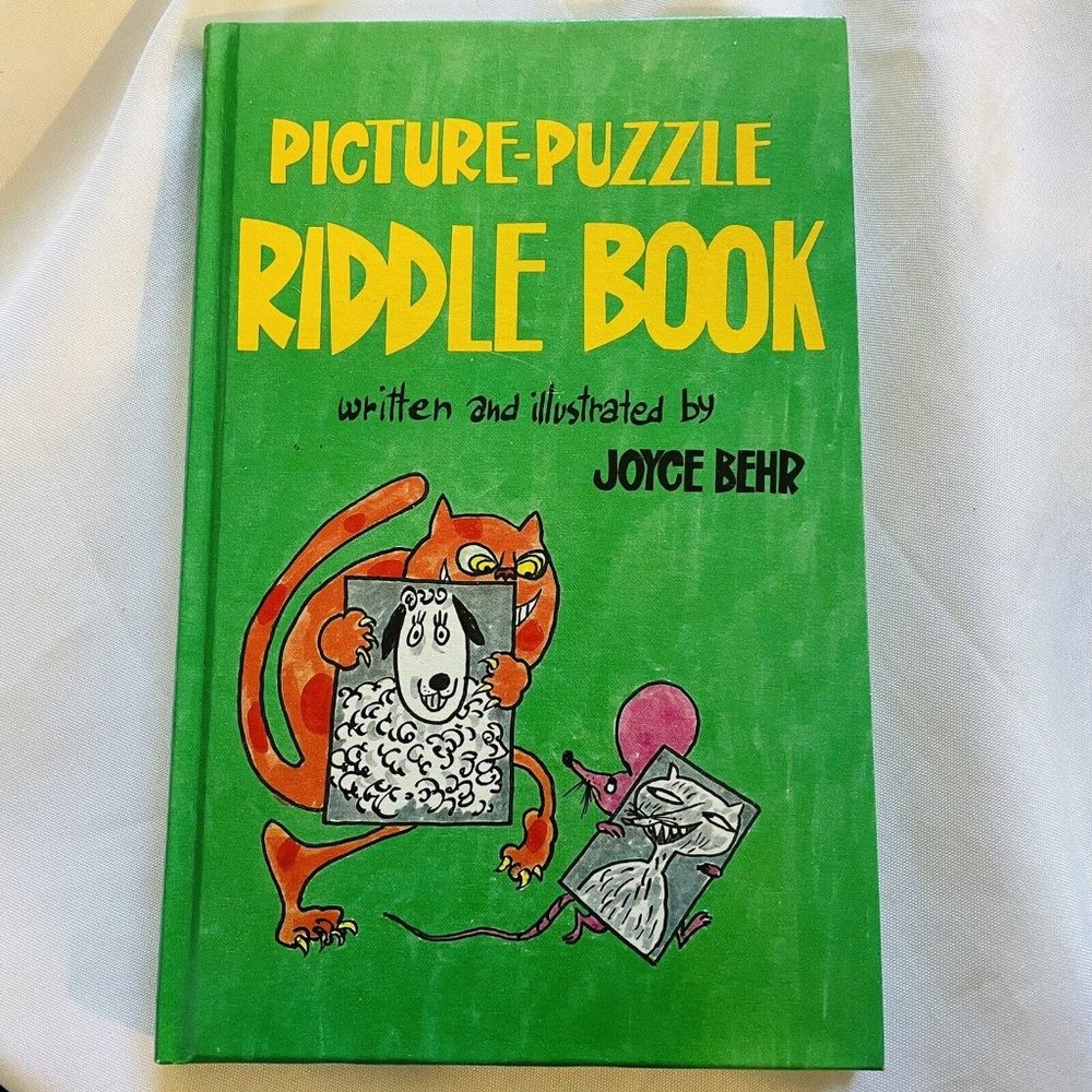 Vintage Picture Puzzle Riddle Hardcover￼ Book Written Illustrated By Joyce Behr